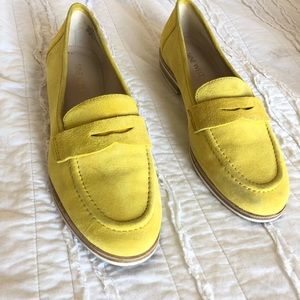 Bright Yellow Suede Loafers